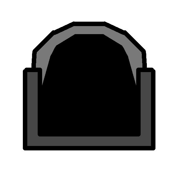 An internal view of a tire with nothing in it.